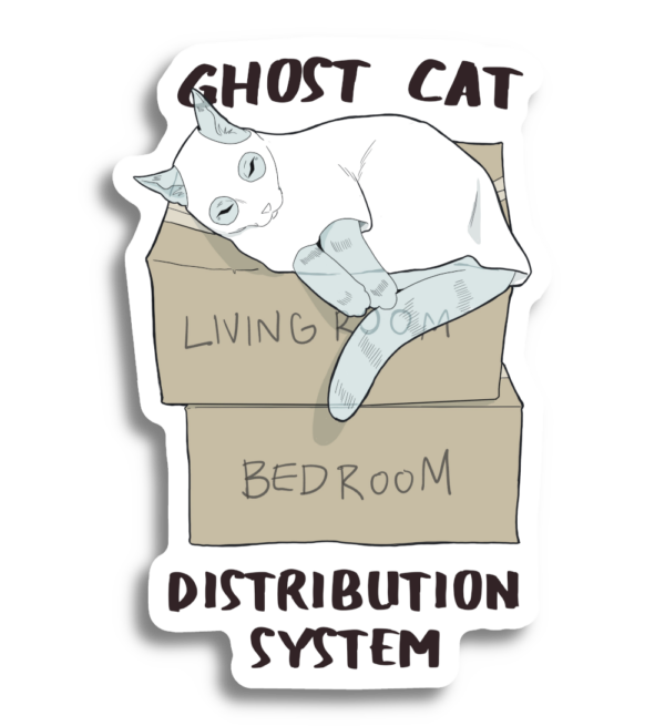 "Ghost Cat Distribution System" sticker